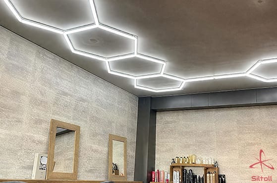 hexagonal shop lights