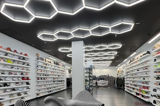 hexagon shoe shop lights