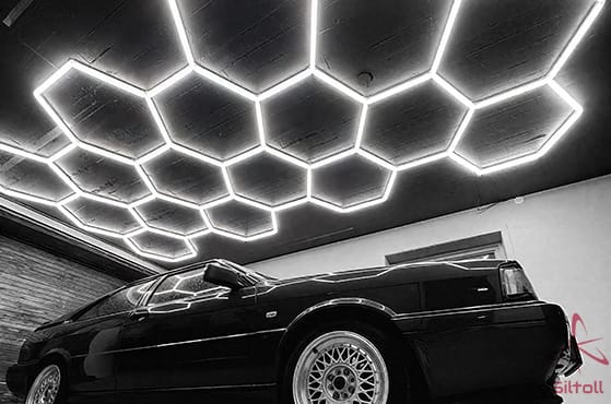 garage hexagon lights