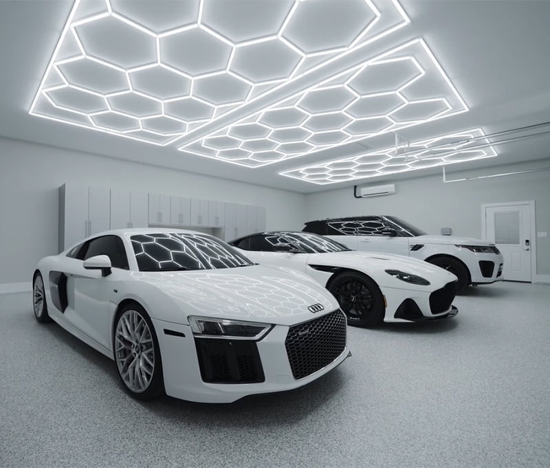 Hexagon Garage Shop Lights Easy Brightness At Work